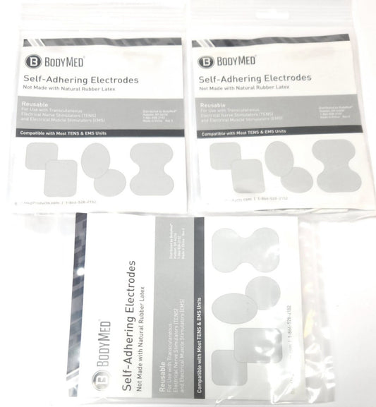 BODYMED NPP40222B Self Adhering Carbon Electrodes Flexible White Fabric Back