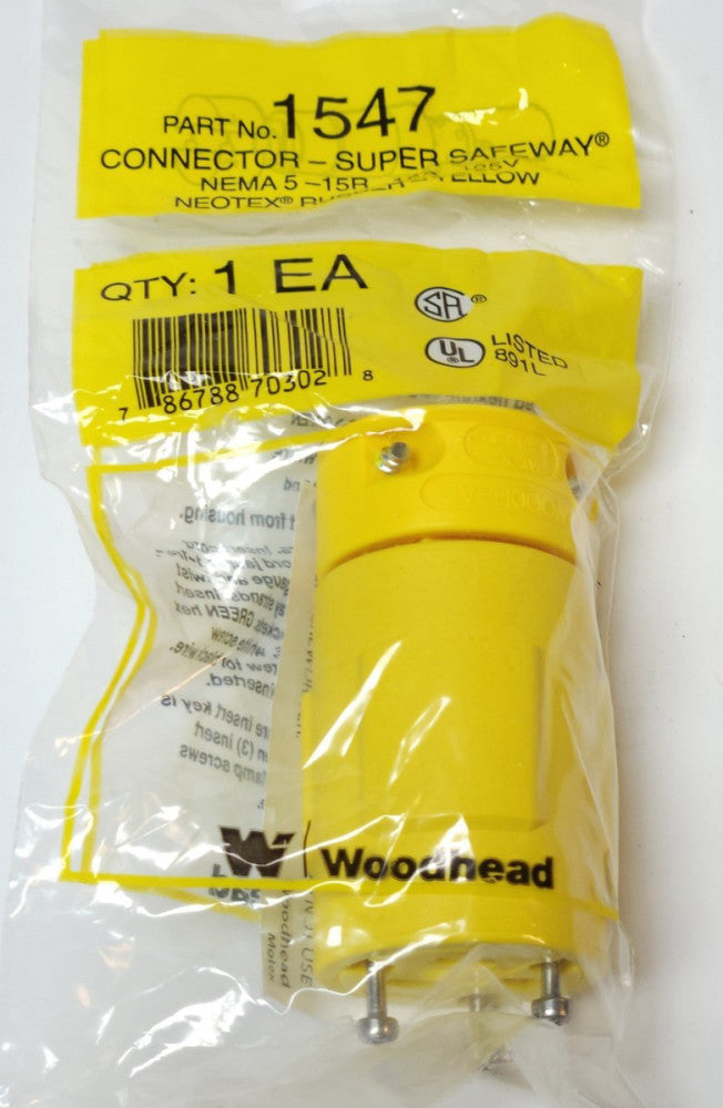 DANIEL WOOD HEAD 1547 Female Connector 15 AMP 125V Nema 5-15R Molex 1301410031