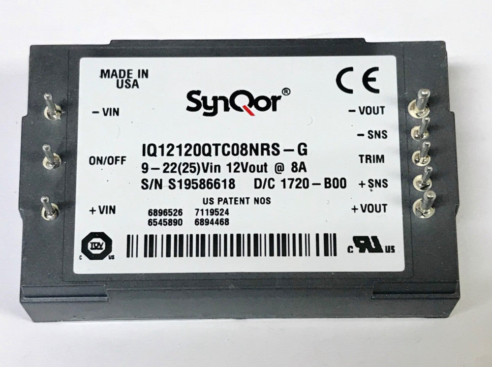 SYNQOR IQ1212OQTC08NRS G 9-22V In 12v Out DC to DC Converter Power Supply Module