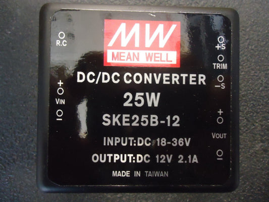 SKE25B-12 Meanwell 26 Watt DC/DC, 18-6 Vin single 12V BRAND NEW!