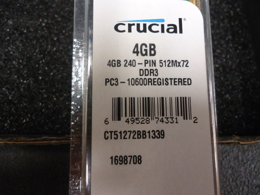 MT36JSZF51272PZ-1G4G1FE Micron Tech 4GB PC3-10600 DDR3-1333MHz ECC BRAND NEW!