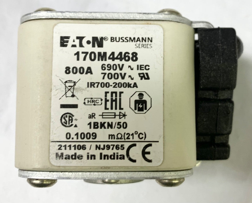 EATON BUSSMANN 170M4468 Typower 800 AMP ZILOX Fuse 690 VAC 