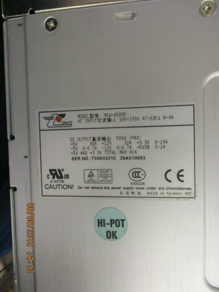 EMAC - M1W-6500P - EMACS M1W-6500P 500W POWER SUPPLY 100-240V