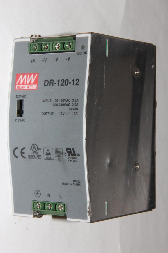 MEAN WELL DR-120-12 DIN Rail Mounted 12V 10A Power Supply