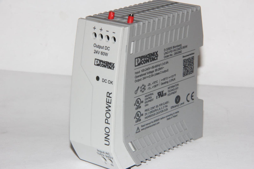 PHOENIX CONTACT UNO-PS/1AC/24DC/60W 2902992 24V 2.5A DIN Rail Mount Power Supply