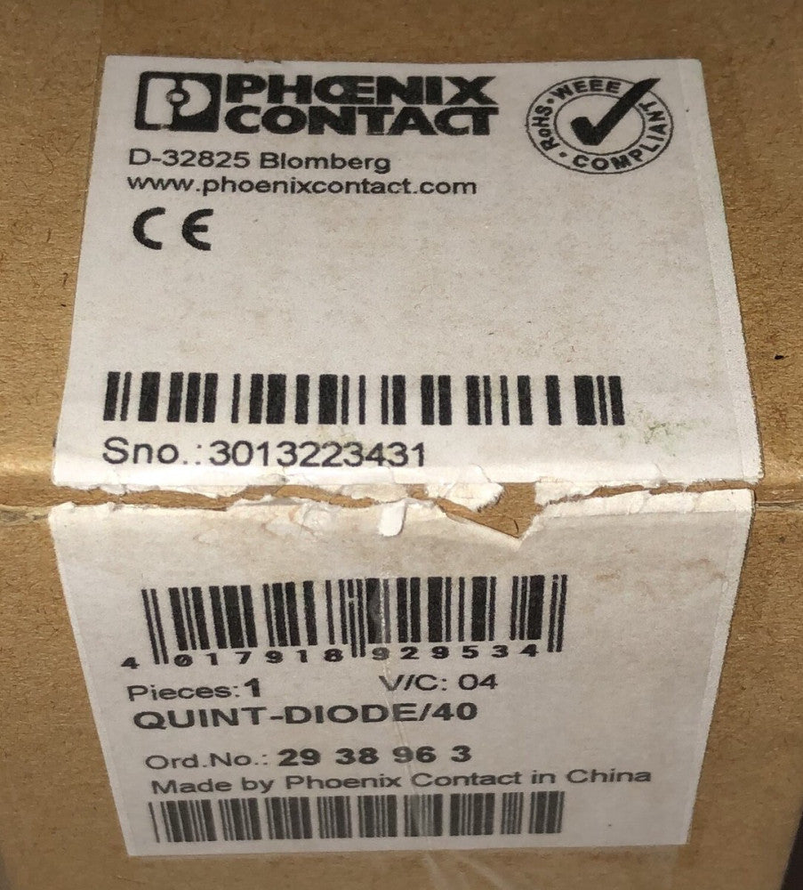 PHOENIX CONTACT QUINT D10DE/40 Redundancy Mod 29 38 963 QUINT D10DE Power Supply