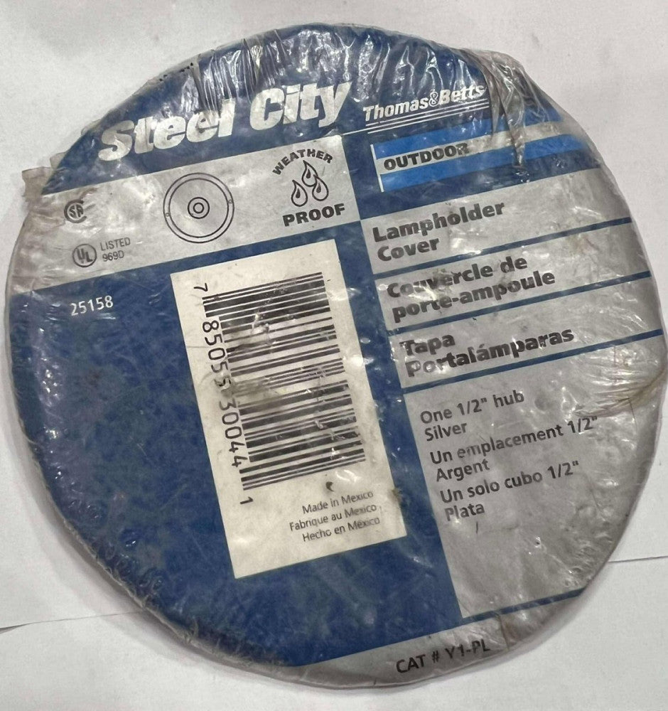 STEEL CITY THOMAS & BETTS Y1 PL SILVER Lampholder Cover 25158 Weather Proof