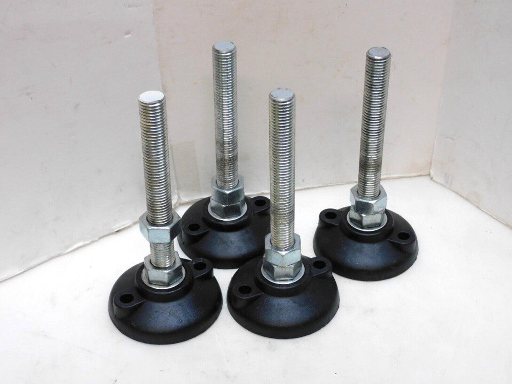 LOT OF 4 NO NAME MACHINE TABLE EQUIPMENT ADJUSTABLE FOOT LEG FEET M20-2.5 THREAD