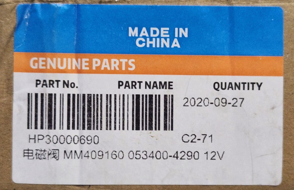 MITSUBISHI VOLVO HP30000690 C2-71 12 VDC Solenoid MM409160 053400 4290 12V