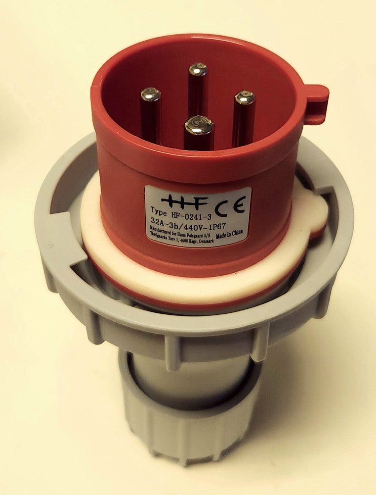 STAR COOL 818559A Type HF 0241 3 POWER PLUG 32 AMP 440 VAC IP67 Hans Folsgaard