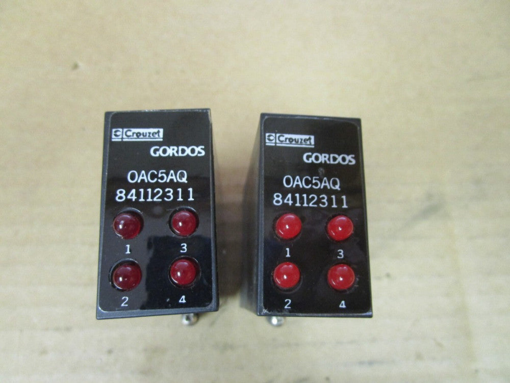 LOT OF 2 CROUZET GORDOS 1/O MODULE OAC5AQ 84112311 280Vac 3A 4-8Vdc