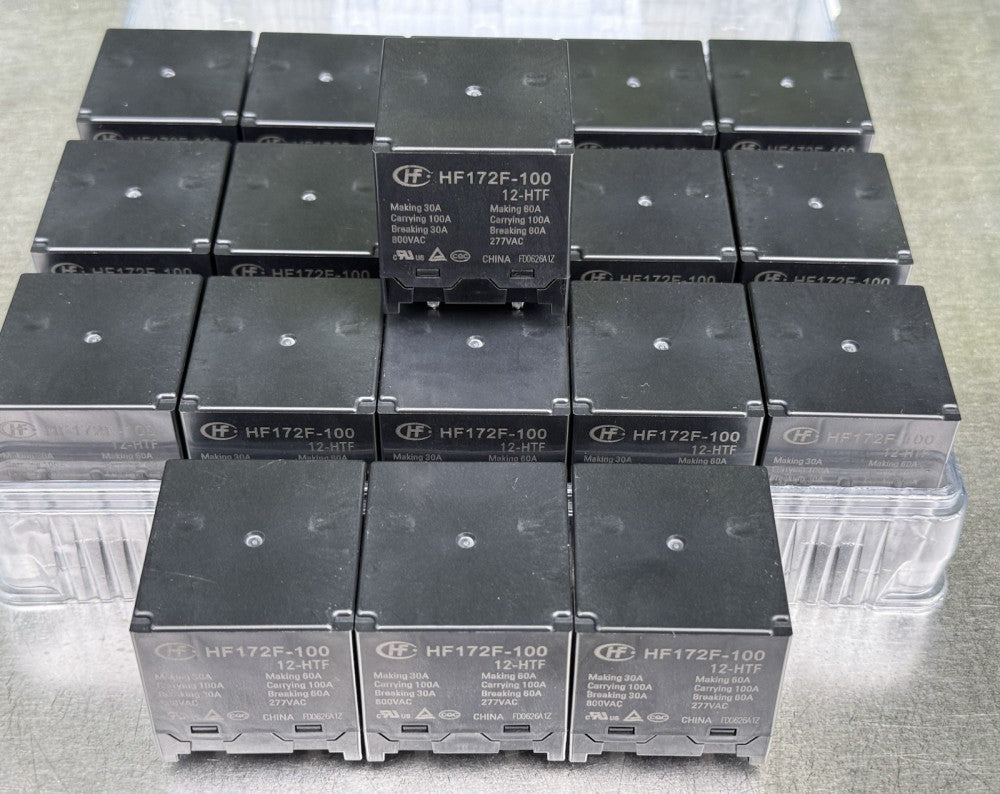 Lot of 19 - Hongfa HF172F-100 12-HTF Solar Relay 100A , 800VAC - Unused New.