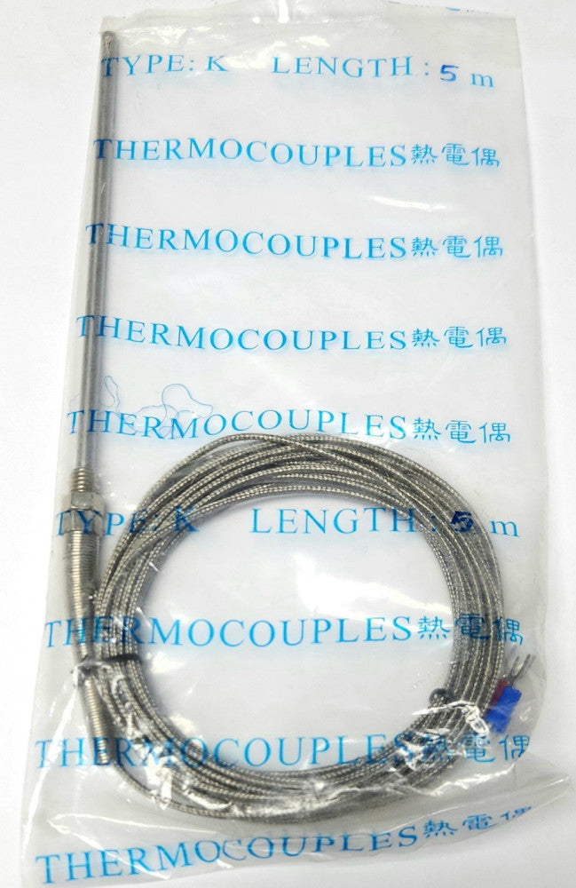 K TYPE A12100600UX0251 Thermocouple Sensor Cable 5m 16' 5" Probe 6"