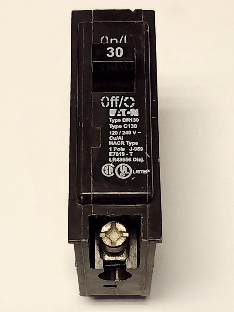 EATON CUTLER HAMMER BR130 Single Pole 30 AMP Type BR Type C130 Circuit Breaker