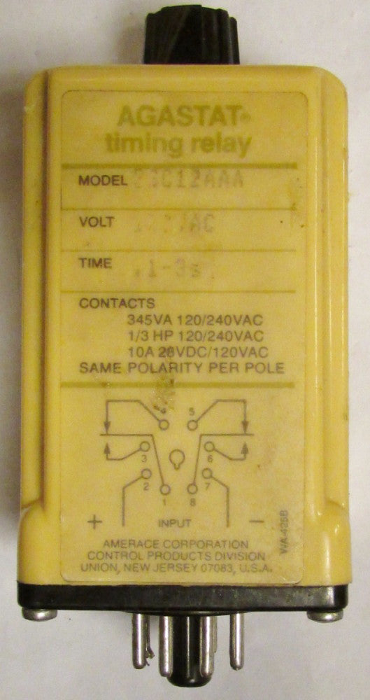 AGASTAT Time Delay Relay Timer 120V 1-3 Second SSC12AAA