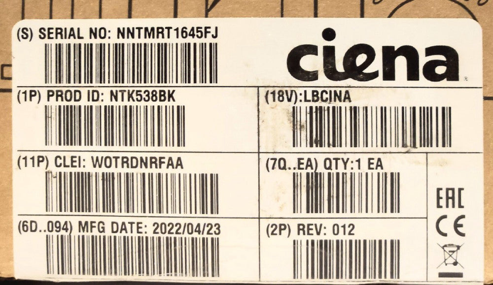 CIENA NTK552BAE5 MLA C-BAND CONTROL MODULE 100G MOTR WL3N ENH C-BAND 10X SFP