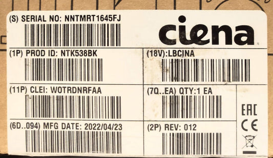 CIENA NTK552BAE5 MLA C-BAND CONTROL MODULE 100G MOTR WL3N ENH C-BAND 10X SFP