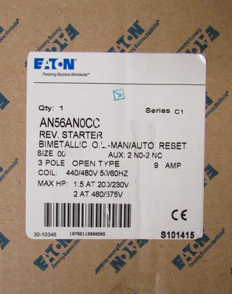 EATON CUTLER HAMMER AN56AN0CC 440/480V Size 00 AN56AN0 Reversing Starter