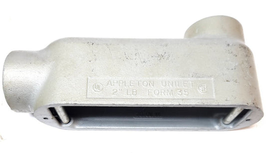 APPLETON 2" UNLET IRON CONDUIT BODY FORM 35 3 #4/0 XHHW MAX 73 CUBIC INCHES