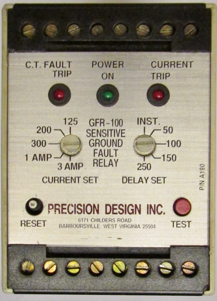 PRECISION DESIGN GF3 100 120VAC Sensitive Ground Fault Relay