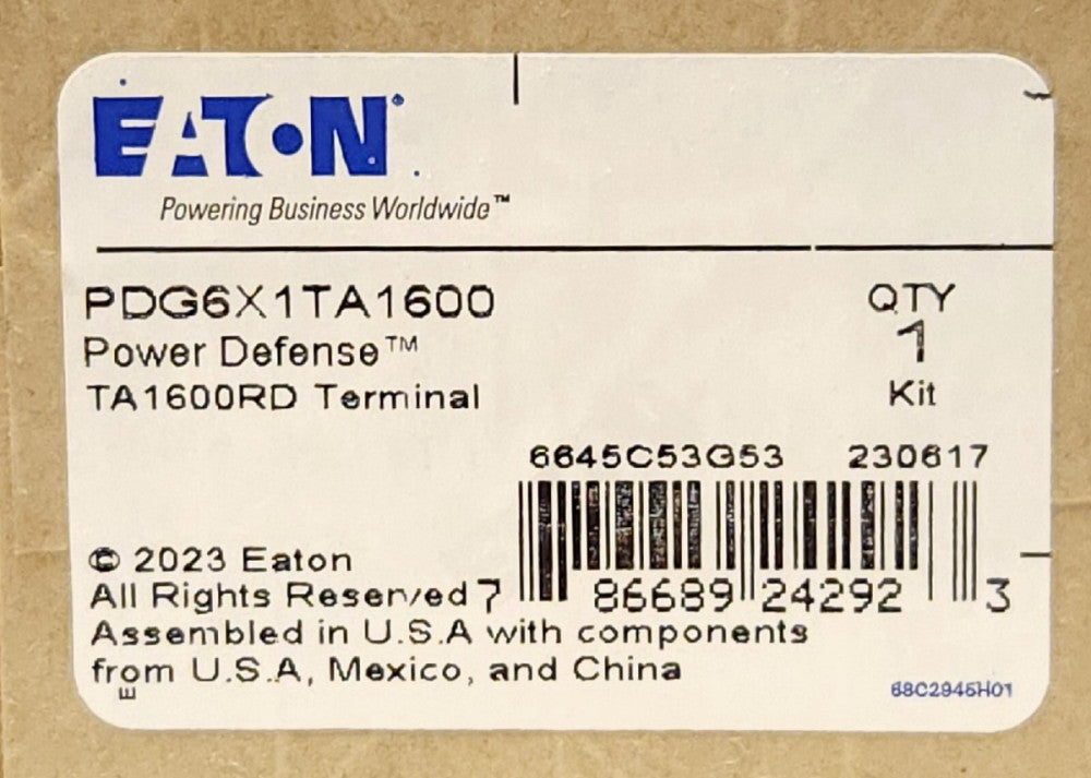 SEALED EATON TA1600RD PDG6X1TA1600 R Frame Type RD Breaker Lug Terminal PDG6