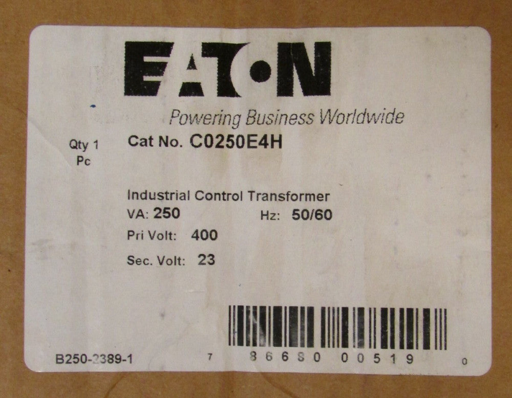  EATON CUTLER HAMMER C0250E4H 250VA Control Transformer Pri 400VAC Sec 23