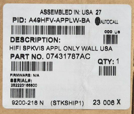 AUTOCALL A49HFV APPLW BA 07431787AC True Alert ES FIRE ALERT ALARM TYCO