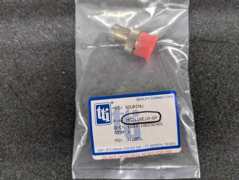 New, Souriau, MS3116E10-6P, 6 POS CIRCULAR CONN PLUG MALE PINS SOLDER CUP