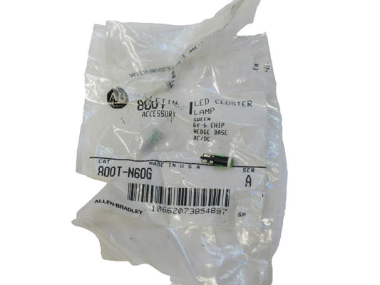 (NEW - Lot of 2) ALLEN BRADLEY 800T-N60G , 800TN60G LED Lamp , Green