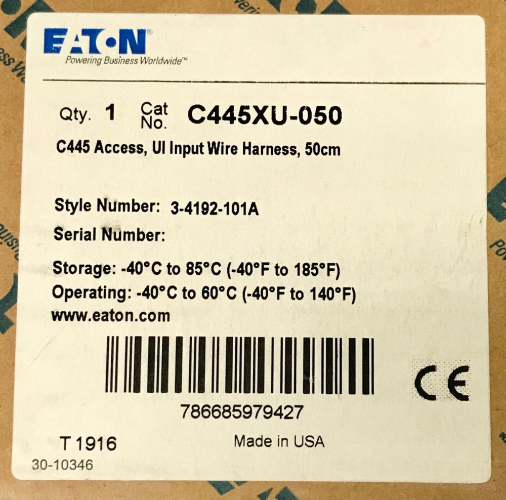 EATON C445XU 050 C445 Access UI Input Wire Harness 50cm 3 4192 101A