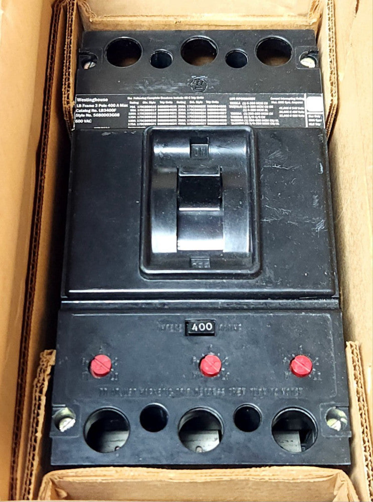 WESTINGHOUSE CUTLER HAMMER LB3400 3 Pole 400 AMP Type LB Circuit Breaker Thermal