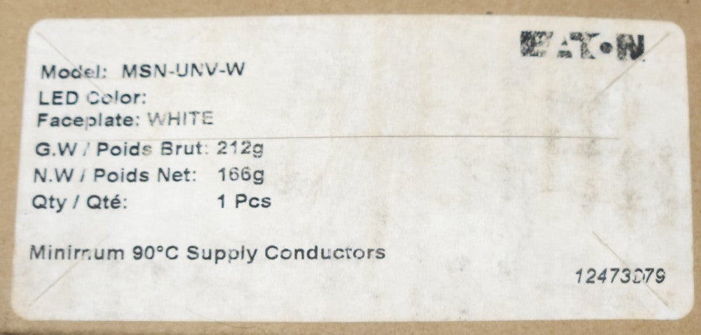 EATON MSN UNV W 100-277 VAC LED In-Wall Mount FAIL SAFE Light With Universal Col