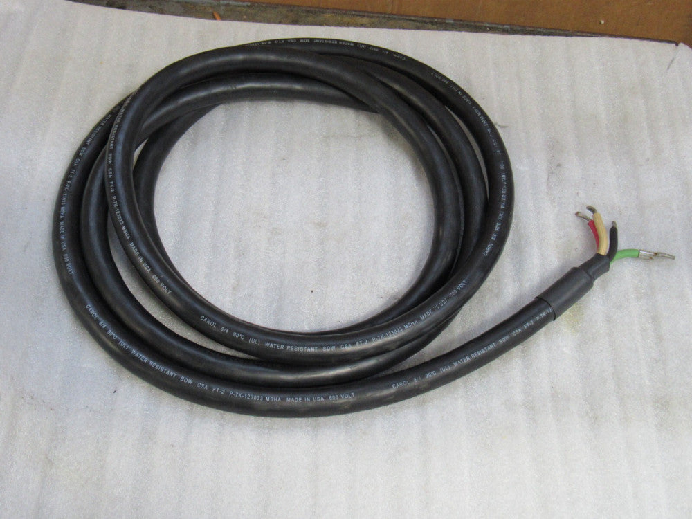 CAROL WATER RESISTANT POWER CABLE P-7K-123033 SOW CSA FT-2 600V MSHA 13FT - USED