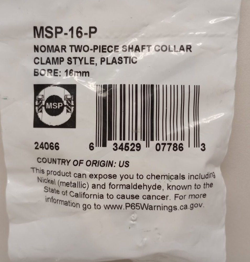 Ruland MSP-16-P 16mm Two Piece Shaft Collar Plastic Clamp Style 34mm OD 13mm W