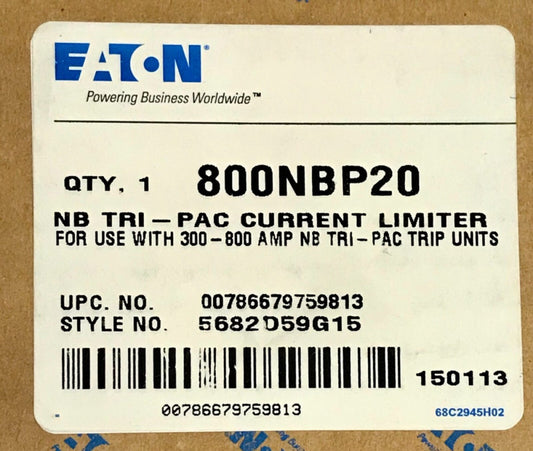 EATON CUTLER HAMMER 800NBP20 NB TRI-PAC Current Limiter Fuse 5682D59G15