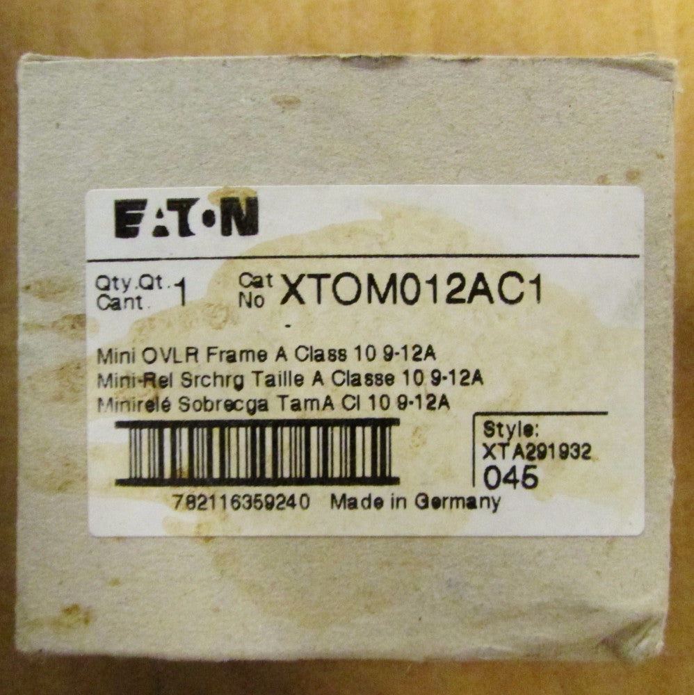 EATON CUTLER HAMMER Miniature Overload Relay 9-12 Amp XTOM012AC1