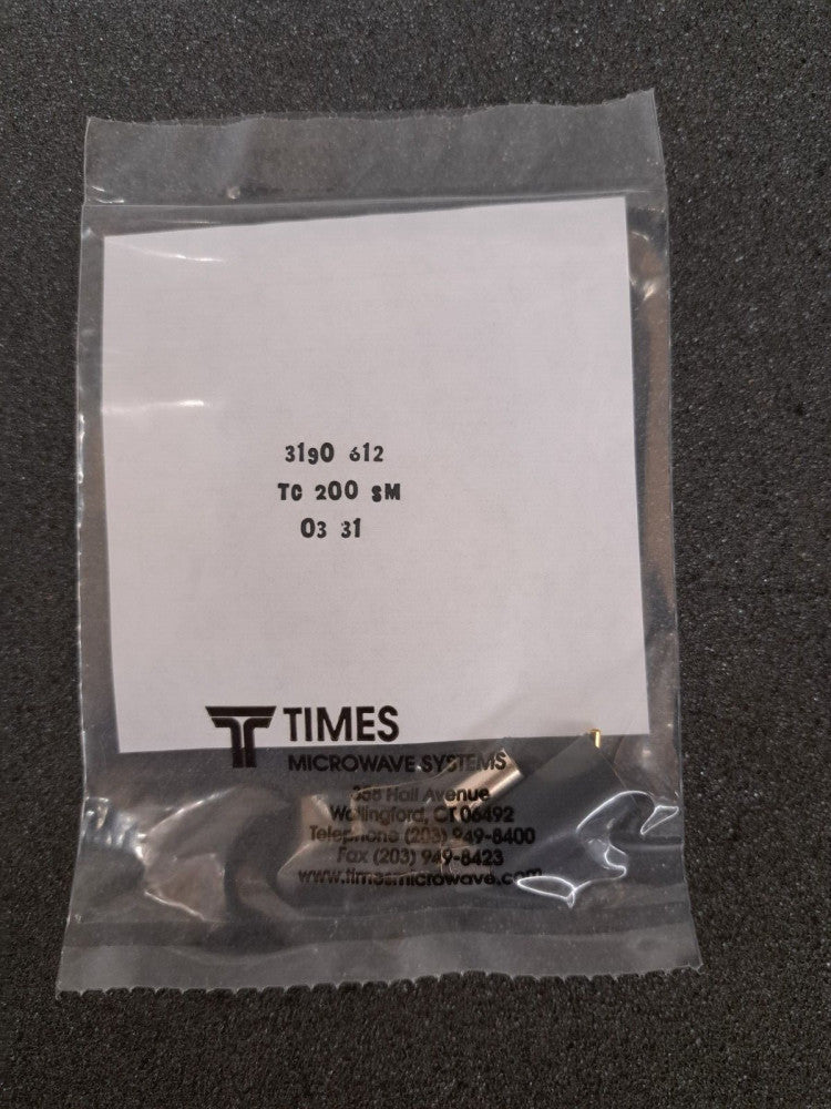 New, Times Microwave, TC-200-SM-SS-X, SMA-MALE CONN LMR-200 CBL CRMP/SLDR SS