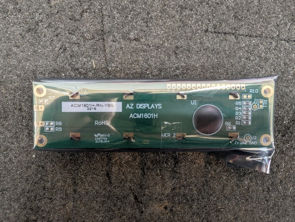 New, AZ Displays, ACM1601H-RN-YBS, LCD CHARACTER DISPLAY MODULE - Lot of 2pcs