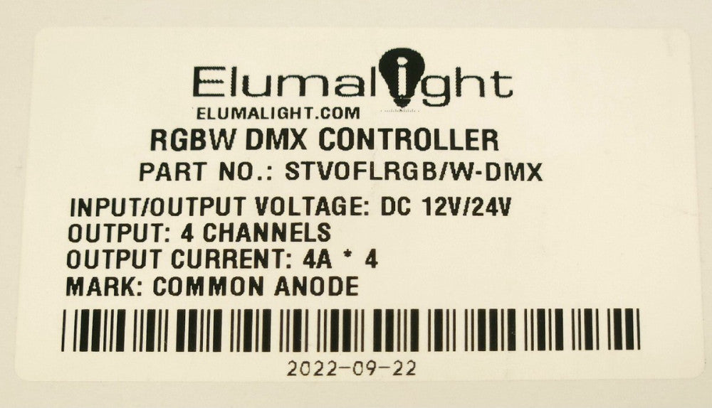 ELUMALIGHT LED RGBW DMX CONTROLLER STVOFLRGB W-DMX 4 Channel DMX512 Decoder