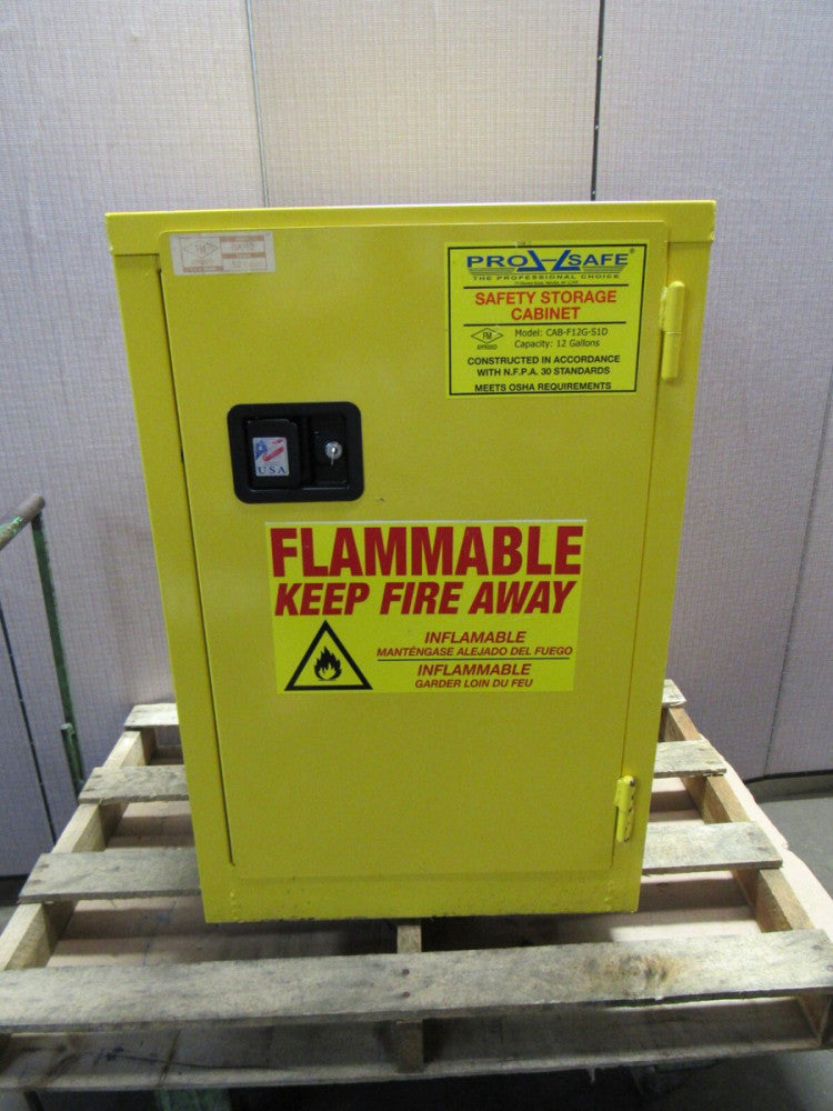 PROSAFE 12 GAL GALLON FLAMMABLE LIQUID STORAGE CABINET CAB-F12G-S1D W/ KEY