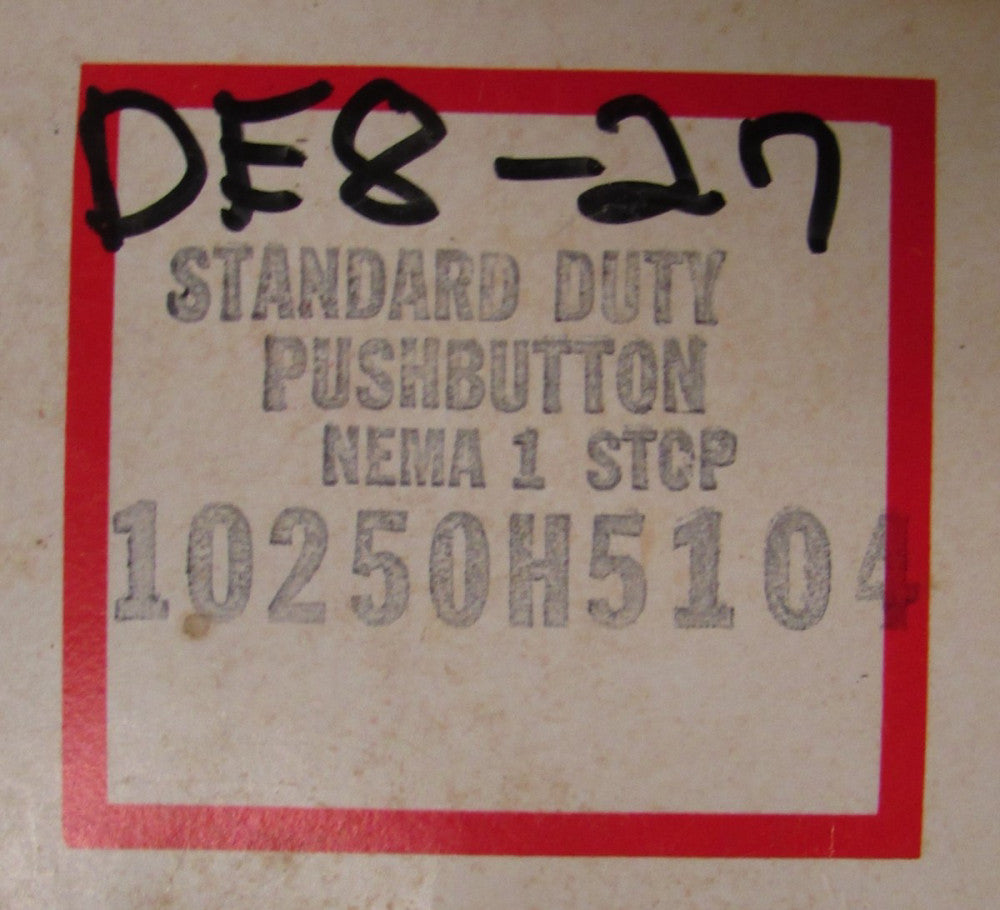 Eaton Cutler Hammer 10250H5104 RED STOP Push Button Control Station