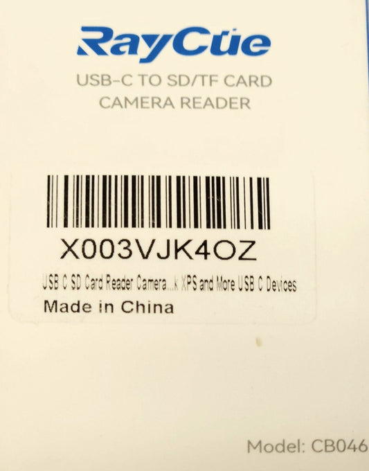 RAYCUE X003VJK4OZ USB-C to SD TF CARD USB-A Camera Reader IPAD IPHONE IPOD