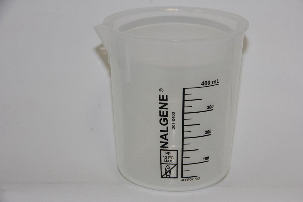 Lot of 24 THERMO SCIENTIFIC 1201-0400 Nalgene PP Griffin Low Form 400mL Beakers