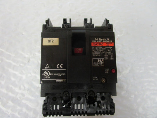 Fuji Electric EA33AC BB3AEAC-030 Circuit Breaker 30Amp 220Vac 3 Pole