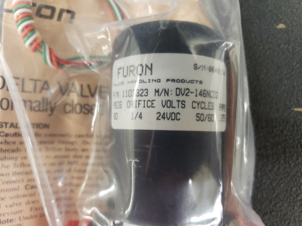 NEW, SAINT-GOBBAIN, DV2-146NCD2, 2 way solenoid NC, 3/8" FPT ports, 1/4" orf, 24