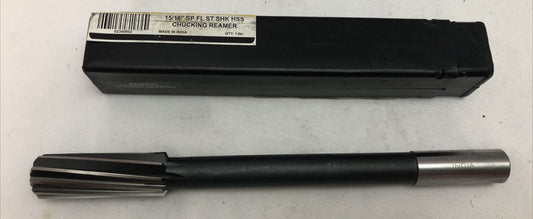 Chucking Reamer: 15/16″ Dia, 10″ OAL, 2-5/8″ Flute Length, High Speed Steel