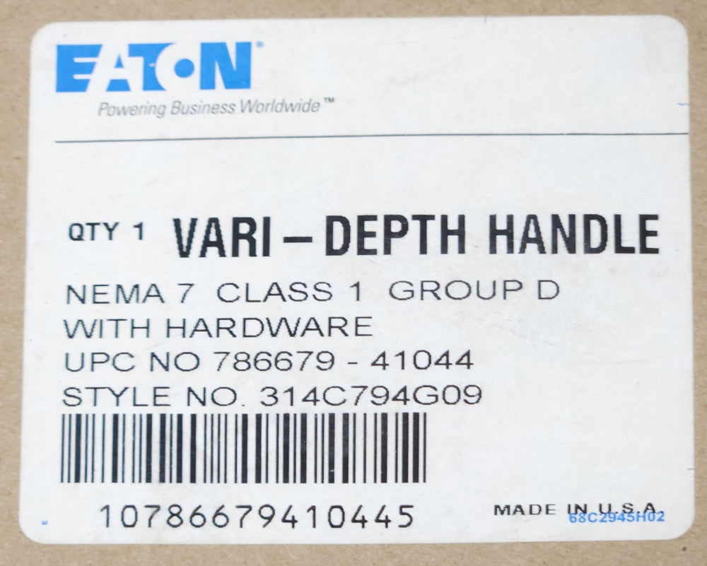 EATON CUTLER HAMMER 314C794G09 VARI DEPTH HANDLE MECHANISM WITH HARDWARE J FRAME