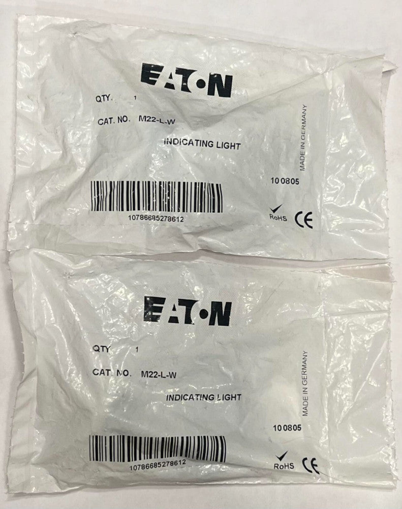 (LOT OF 2) EATON M22 L W Indicating Light M22-L-W