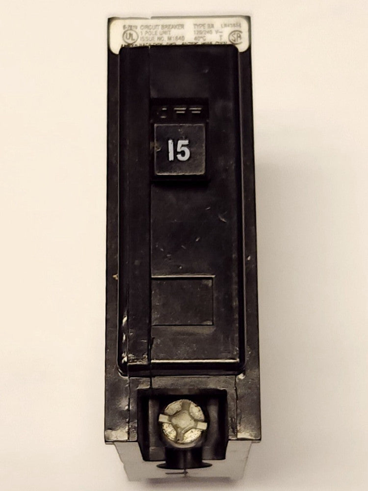 EATON CUTLER HAMMER BAB1015 Single Pole 15 AMP Type BA Bolt In Circuit Breaker