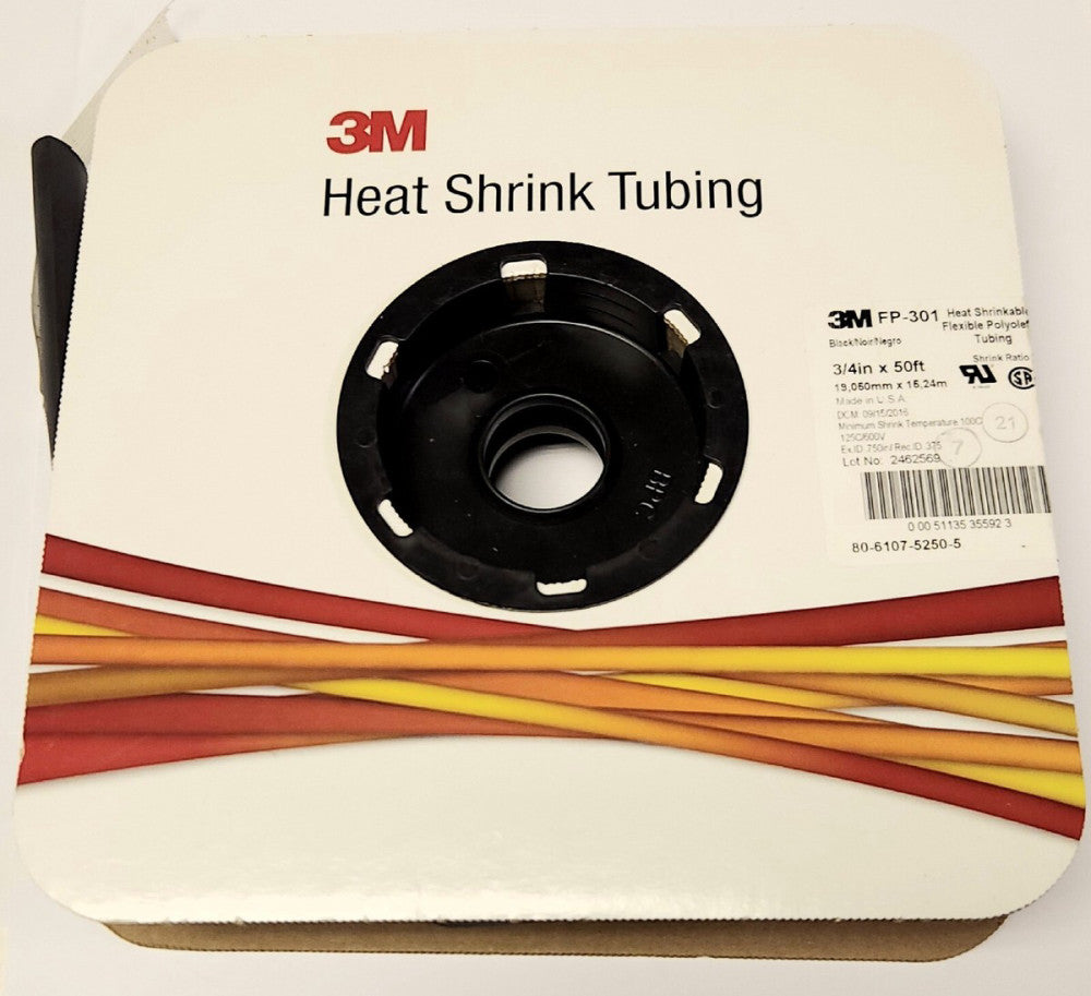 3M FP 301 Heat Shrink Tubing 3/4 Inch x 50 Feet Shrink Ratio 2:1 19,050mm